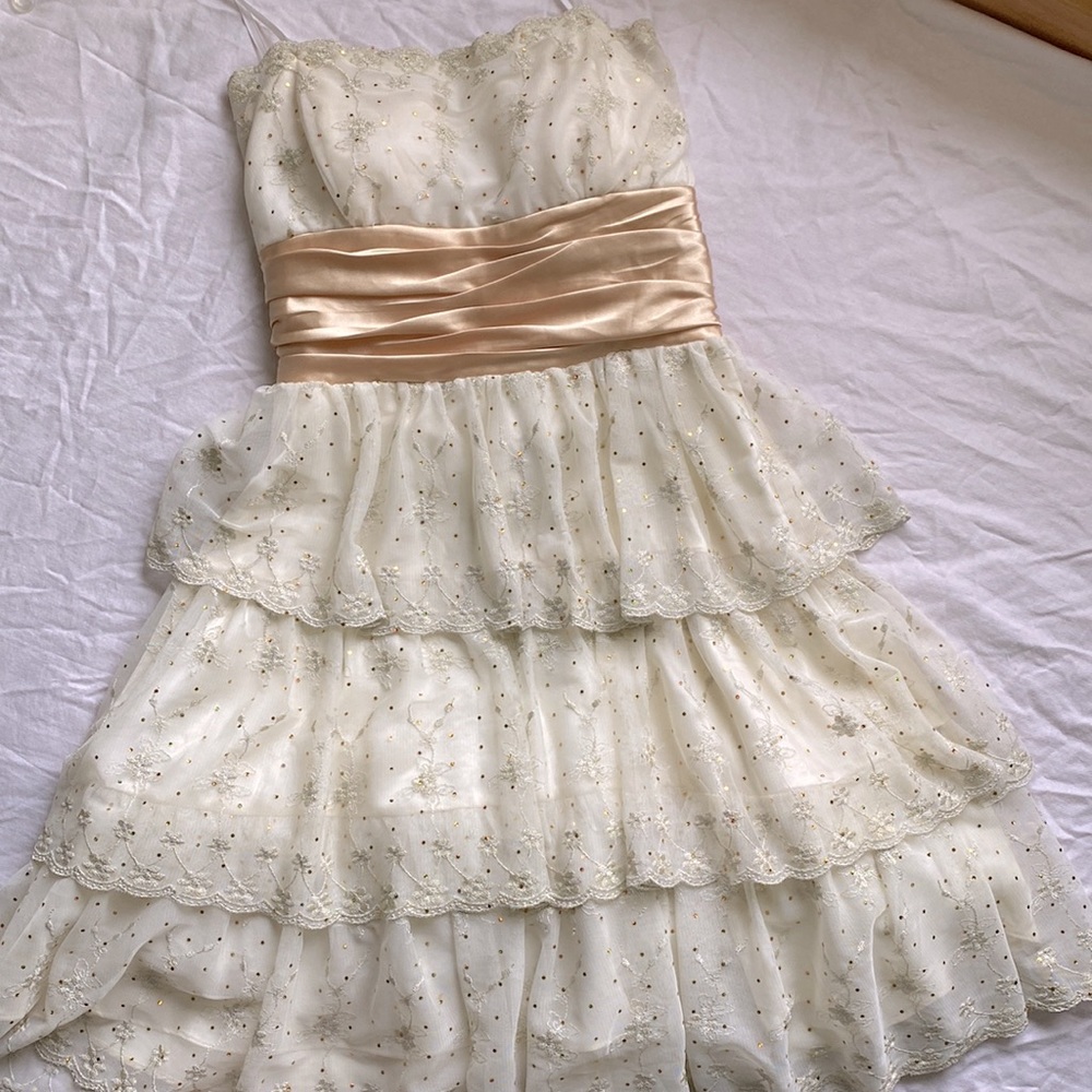 Roberta cream homecoming dress